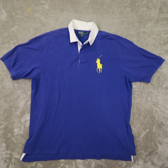 Polo Ralph Lauren Blue Short Sleeve Rugby Big Pony Shirt Men's size 3XB - Picture 1 of 7